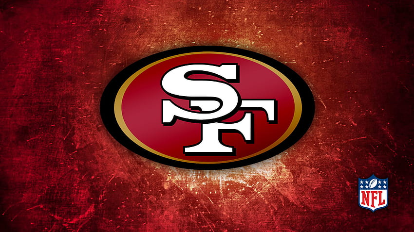 Logotipo rojo y dorado de los 49ers Deportes / Fútbol americano de la NFL fondo de pantalla