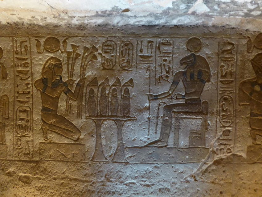 Opfergaben an Amon Ra oder Khnum, Abu Simbel. The Rock Cut Tem, Amun-Ra HD-Hintergrundbild