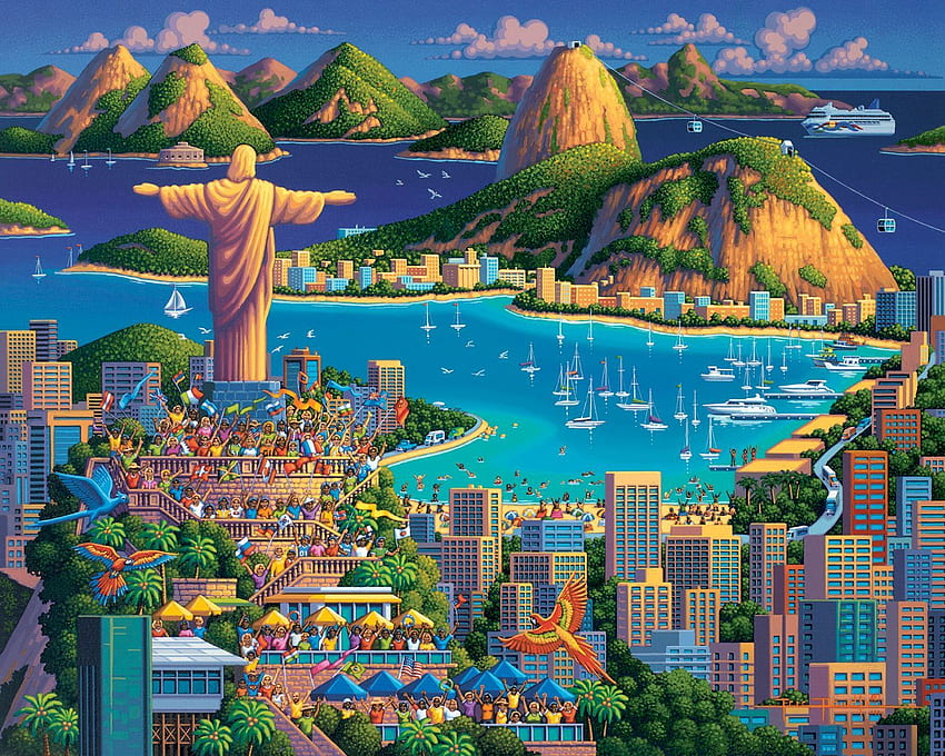 Rio de Janeiro - Fine Art. Brazil art, Fine art, Puzzle art, Brazilian Art HD wallpaper