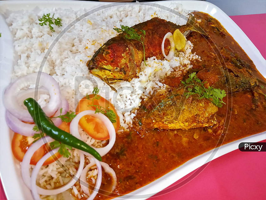 Of Spicy Fish Fry, Fish Curry With Rice ZO355354 Picxy HD wallpaper