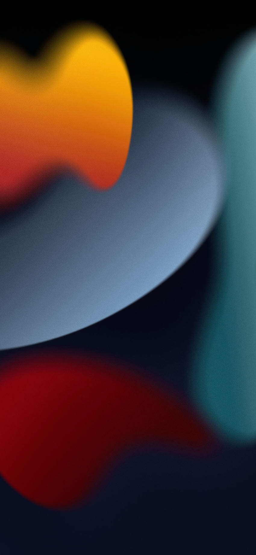 iOS 15 Oscuro, naranja, azul eléctrico, iphone fondo de pantalla del teléfono