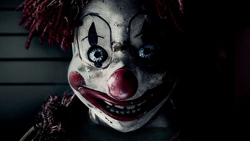 Gruseliger Clownhintergrund, gruseliges Lächeln HD-Hintergrundbild