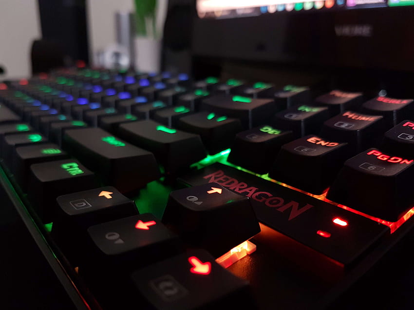 backlight, computer keyboard, gamer, gaming, Redragon HD wallpaper
