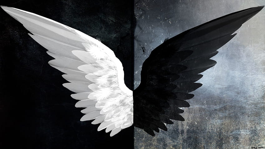大きな天使の翼、ルシファーの悪魔の翼 高画質の壁紙