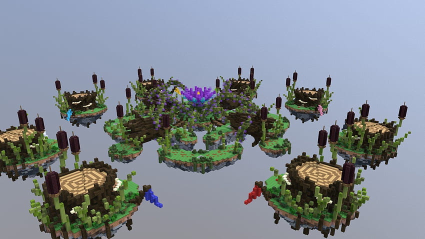 Bedwars 지도 - Swamped(솔로 복식) - 3D 모델 By Rowlinq [9084f61], Minecraft Bed Wars HD 월페이퍼
