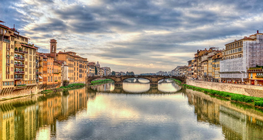 Ciudades, Ríos, Italia, Puente, r, Florencia fondo de pantalla