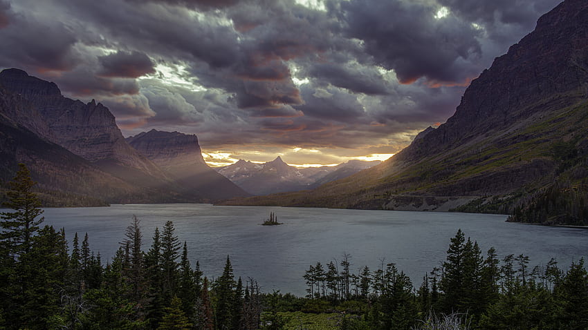 Sunset At St Mary Lake Glacier National Park 1440P Resolution , , Background, and , Glacier National Park Montana HD wallpaper