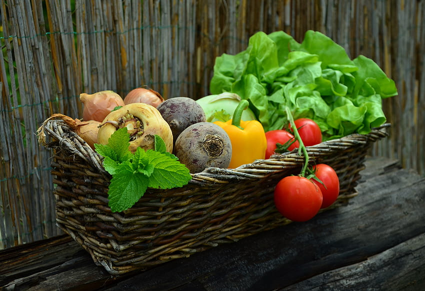 Food, Vegetables, Greens, Basket, Radish, Beet HD wallpaper