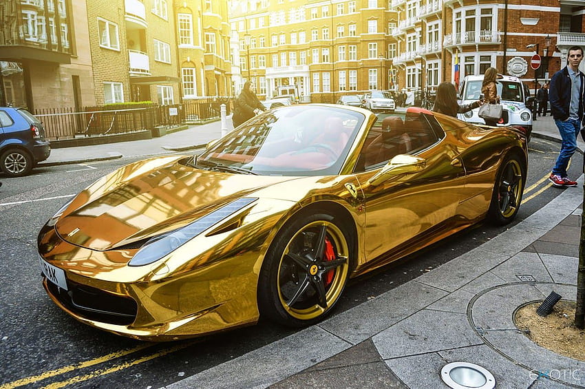 Luxury Life Design: Chrome Gold Ferrari 458 Spider. Ferrari HD wallpaper