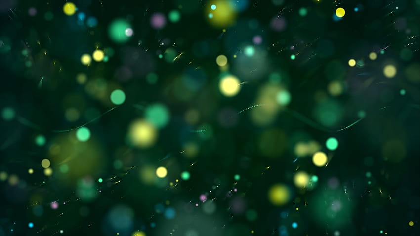 Green, bokeh, particle, abstract HD wallpaper
