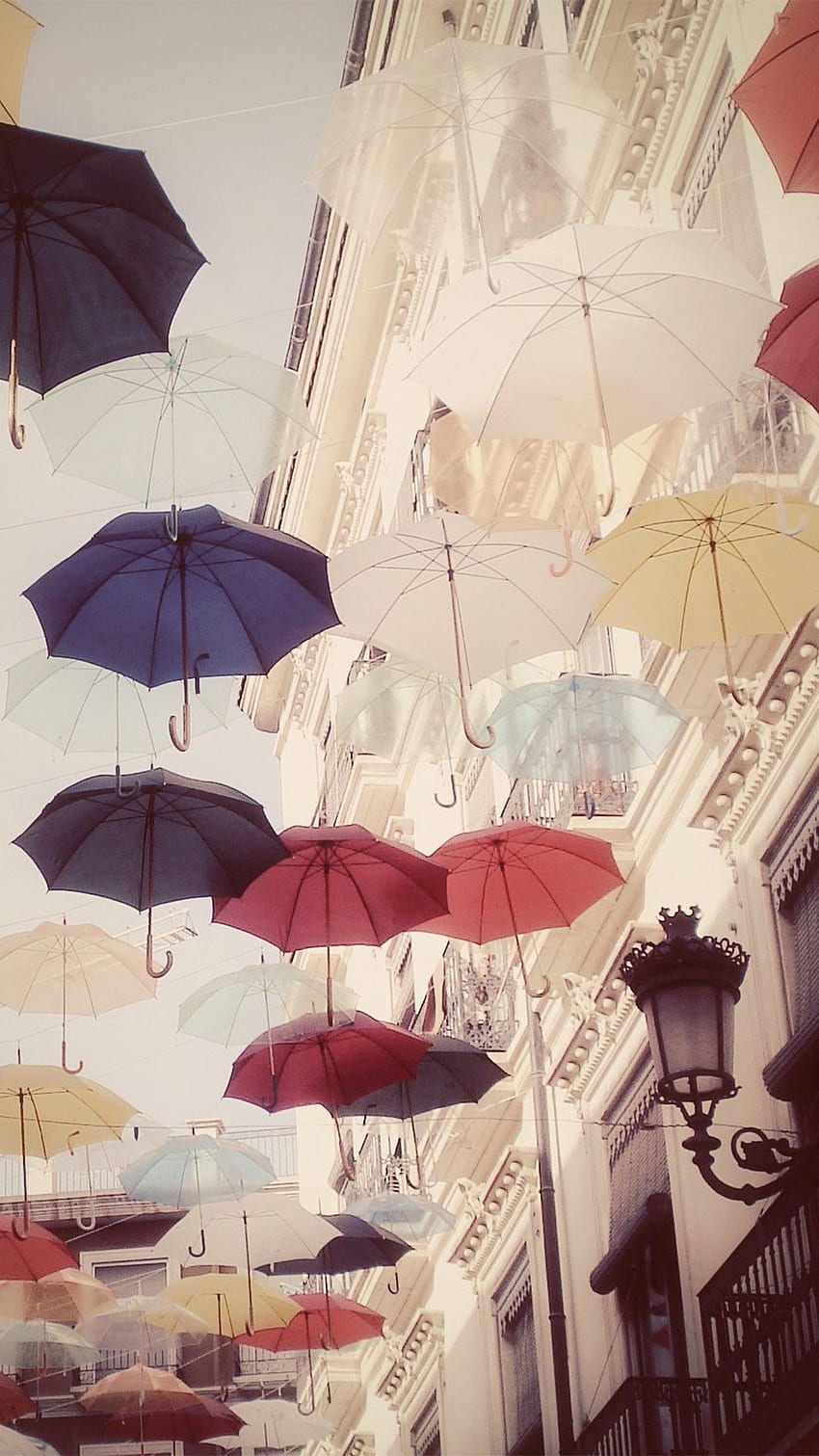 Floating Colorful Umbrellas In City iPhone 6 . iPhone , iPad wall. iPhone 6s , iphone, iPhone vintage HD phone wallpaper
