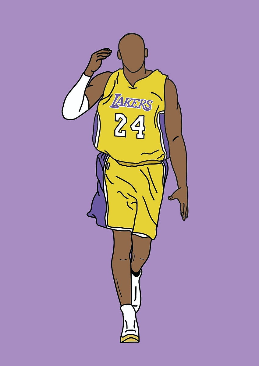 Disegno di Kobe Bryant Lakers. Kobe Bryant, Kobe Bryant, Kobe Bryant, Lakers Cartoon Sfondo del telefono HD