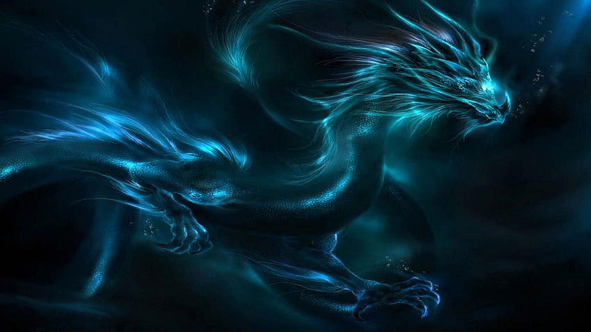 Naga Biru Penuh Fantasi. Penuh, Naga Petir Jahat Wallpaper HD
