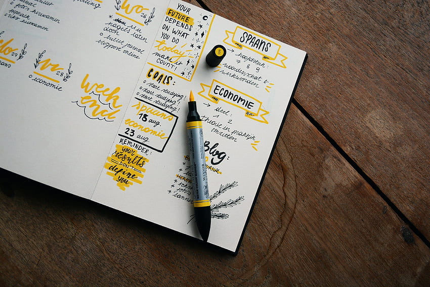 planejador e planejamento de notebook bullet journal papel de parede HD