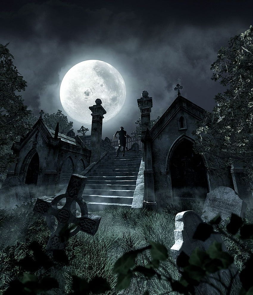 Halloween-Friedhof-Galerie, Halloween-Friedhof HD-Handy-Hintergrundbild