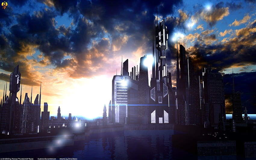 Ultra Stargate Atlantis and Background, Chris Carson HD wallpaper