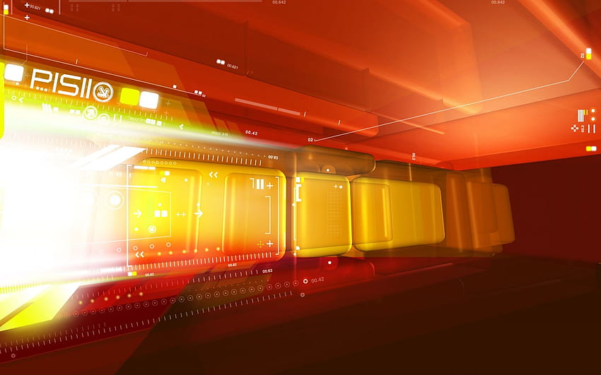 Orange Tech Design, Yellow Tech HD wallpaper