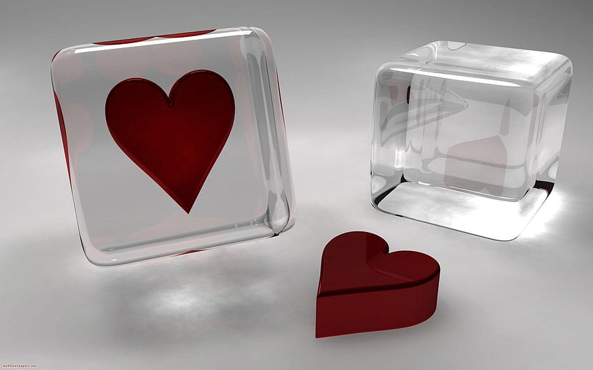 Love, Glass, Heart, Paints, Cube HD wallpaper