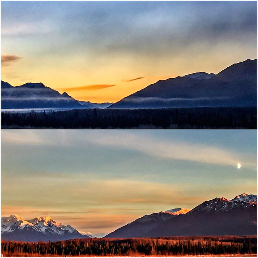 Sunset On The Chugach Range Anchorage Alaska - Summit - HD phone wallpaper