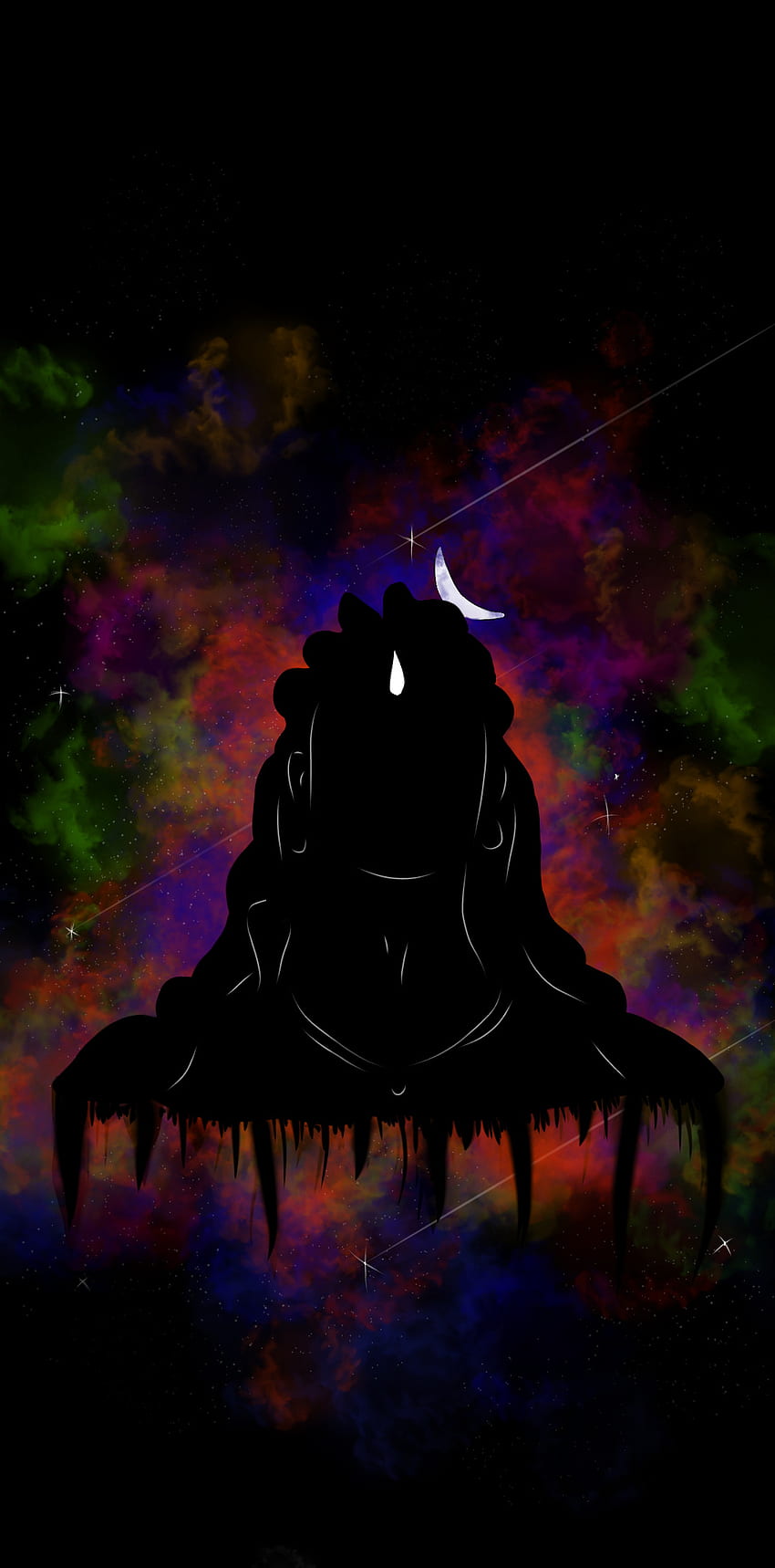 Adiyogi Mahadev черен, дигитален, изкуство, кришна, бог HD тапет за телефон
