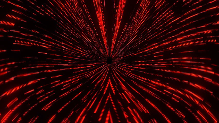 Fond de mouvement de boucle Vj de tunnel de vortex de trou de ver de matrice rouge Fond d'écran HD