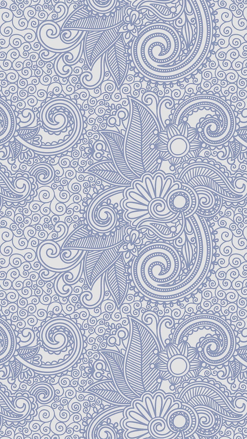 iPhone X . design flower line blue pattern HD phone wallpaper