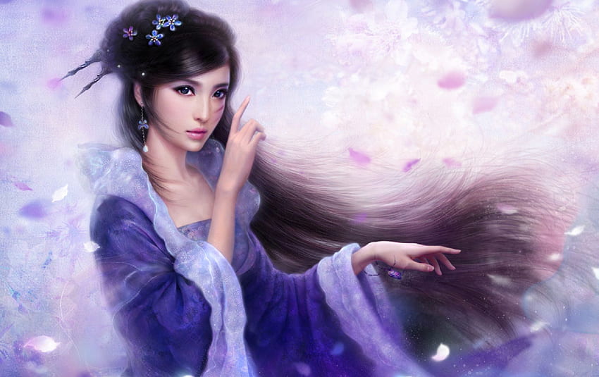 Fantasy Asian Girl, Chinese Lady HD wallpaper