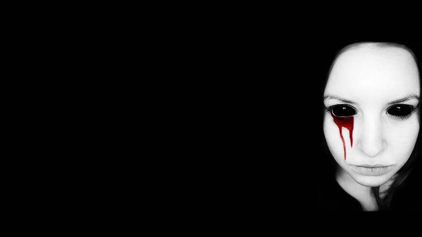 Chica espeluznante con ojo morado sangrante - 1920 X 1080 Horror - - fondo de pantalla