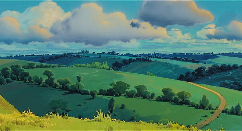 Natur Anime Landschaft Hintergrund. Ressourcen: Studio Ghibli Scenery HD-Hintergrundbild