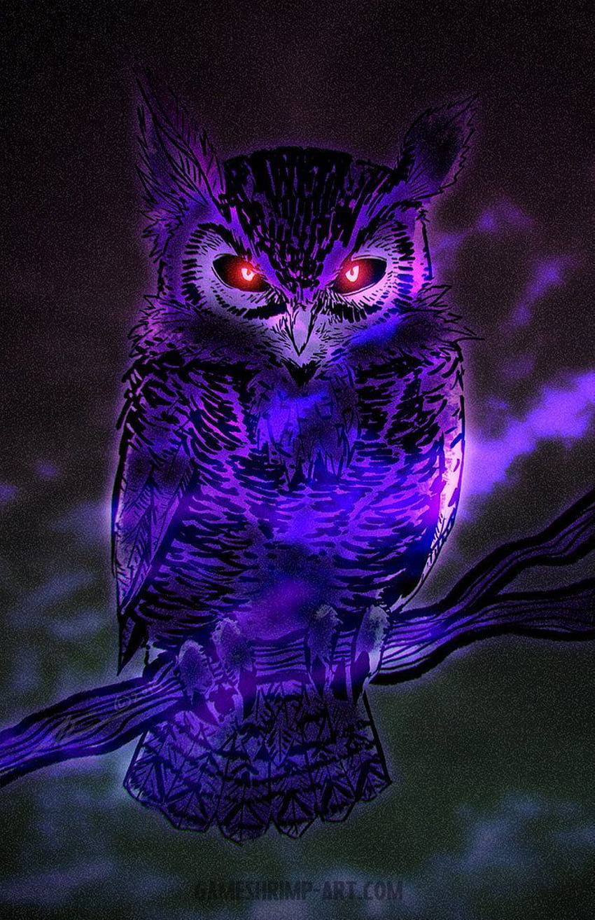 Purple Owl, Owl Art HD phone wallpaper