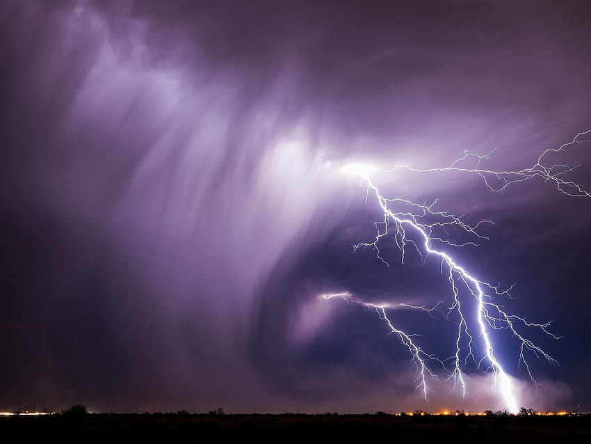 Lightning, storm, bad weather, night HD wallpaper
