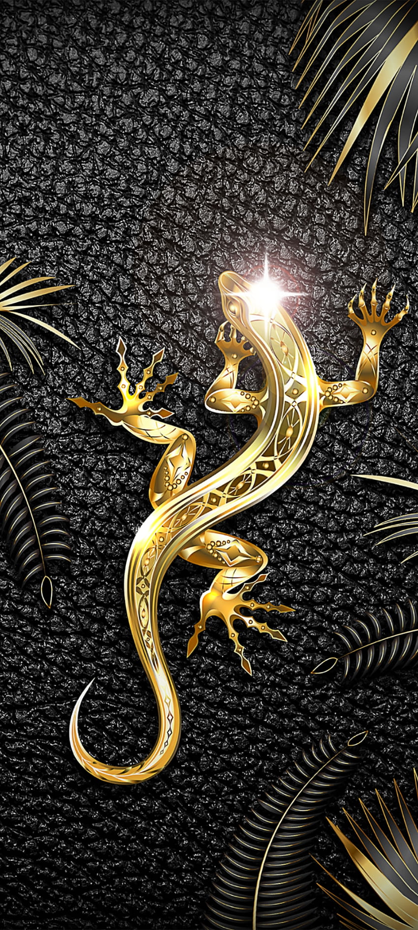 Dark Golden Lizard, gold, terrestrial animal, Animals, Luxury, Premium HD phone wallpaper