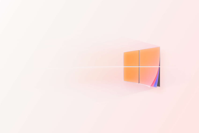 โลโก้ Windows 10 - Fluent Design Ultra พื้นหลัง . โลโก้ Windows สีส้ม วอลล์เปเปอร์ HD