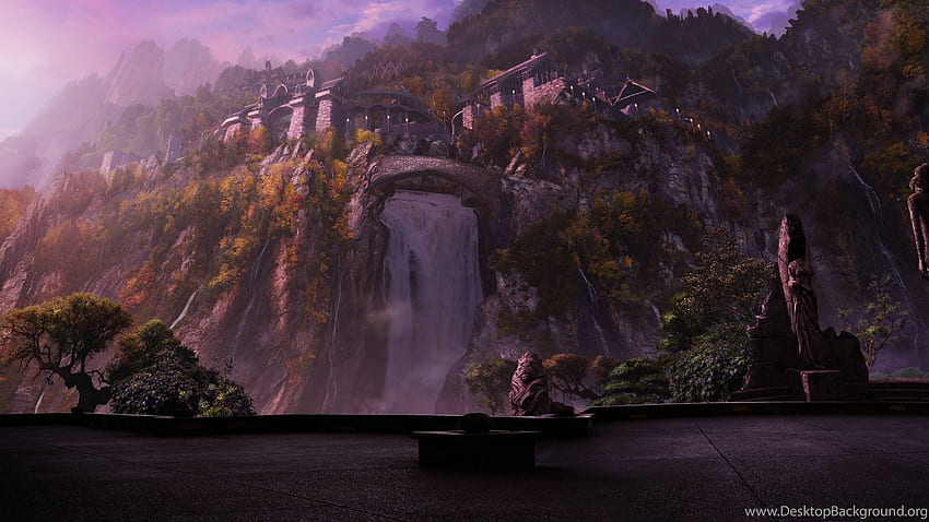 Rivendell The Lord Of Rings Hobbit Cg Waterfall . Background, Imladris HD wallpaper