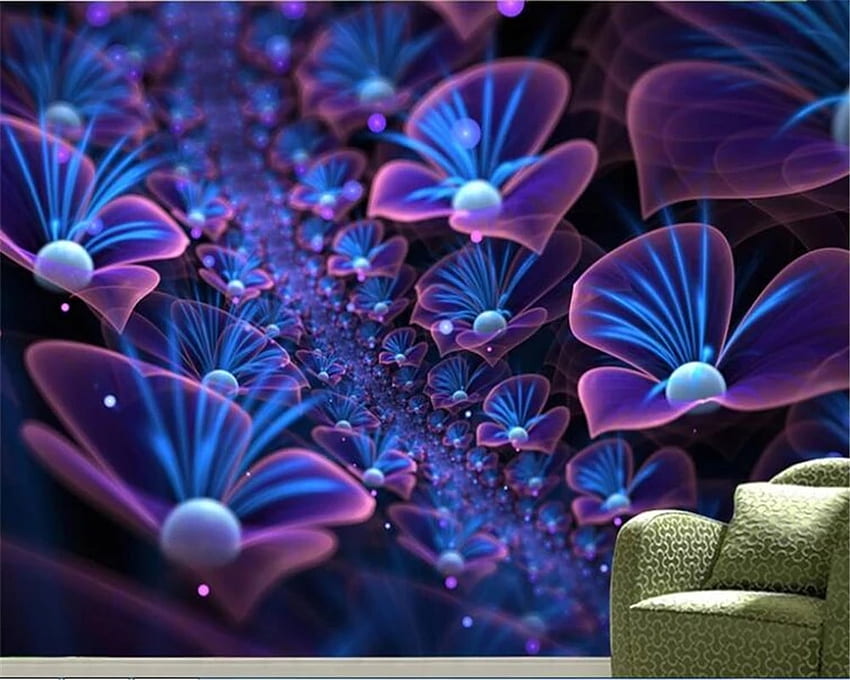 beibehang Custom Abstract Full Web Exclusive Three Dimensional Dream God Milan Plant Art Background 3D. HD wallpaper