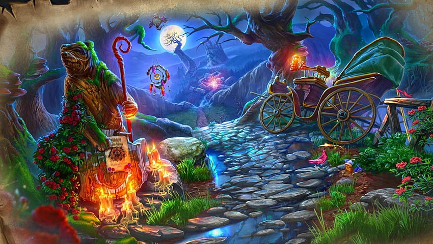 Fantasy Land, fantasy, art, bear, magical HD wallpaper