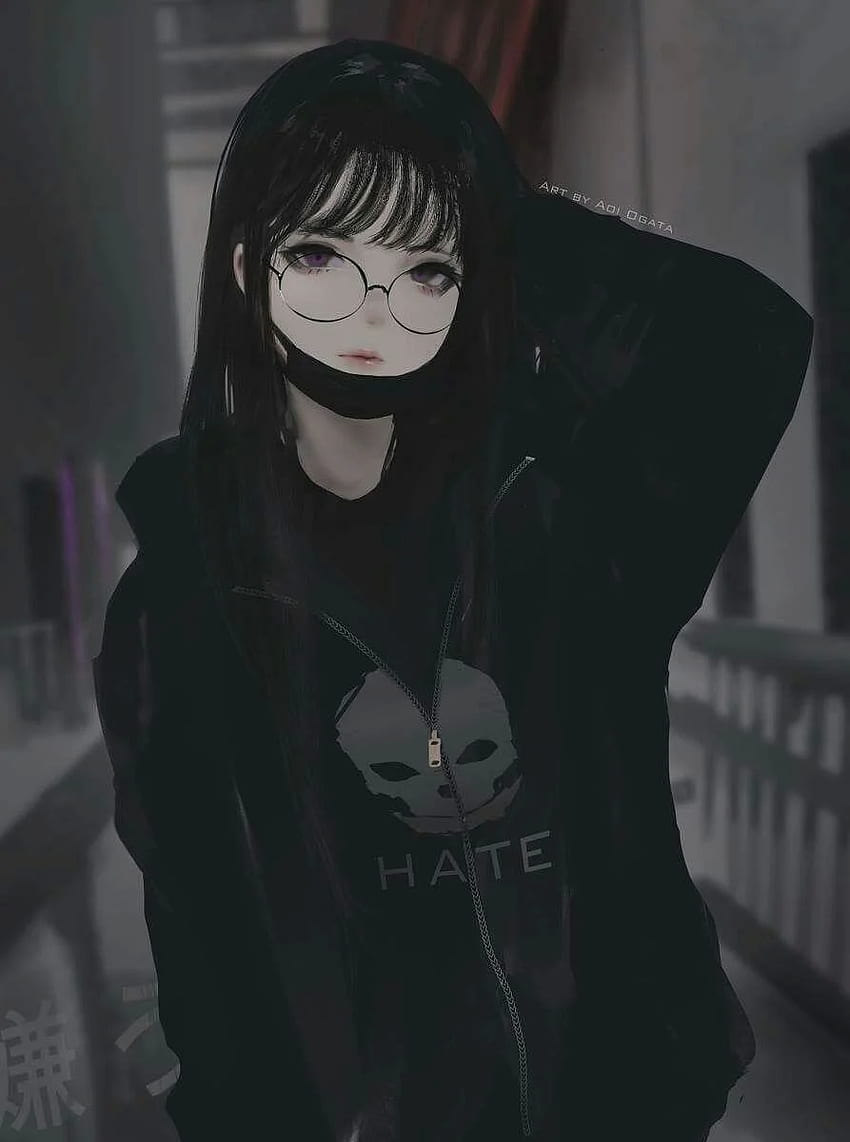 Anime Girl Mask - Anime, Black and White Mask Anime HD phone ...