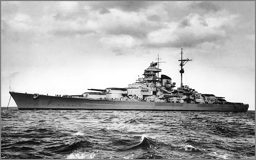 KMS Tirpitz Bismarck Class Battleship 42,900 Tons 25 de febrero, Bismark WW2 Alemán fondo de pantalla
