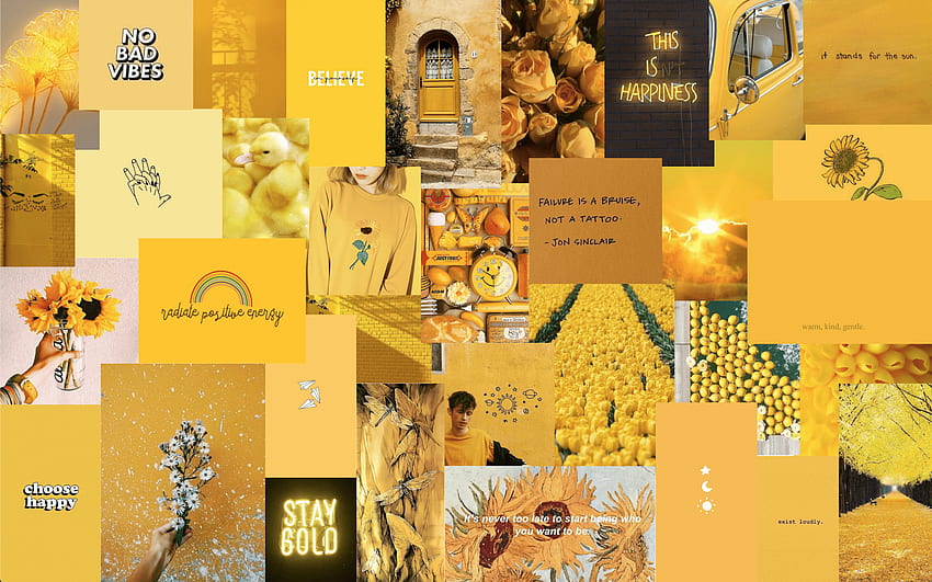 Yellow Aesthetic Discover more Beautiful, Color, Green And Orange, Light. Cute laptop , Cute , Yellow aesthetic pastel, Yellow Aesthetic Quote HD wallpaper