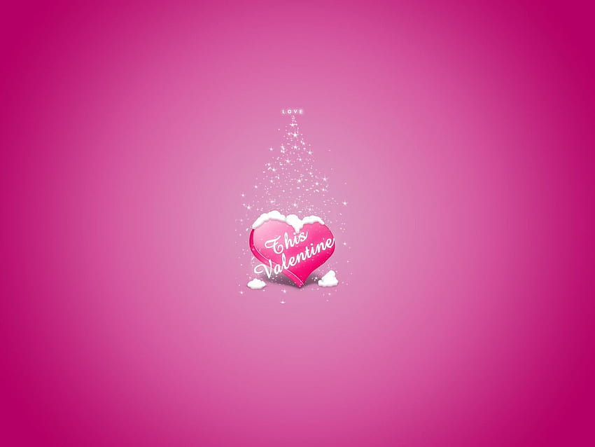 Pink, Love, Heart, Snowfall HD wallpaper