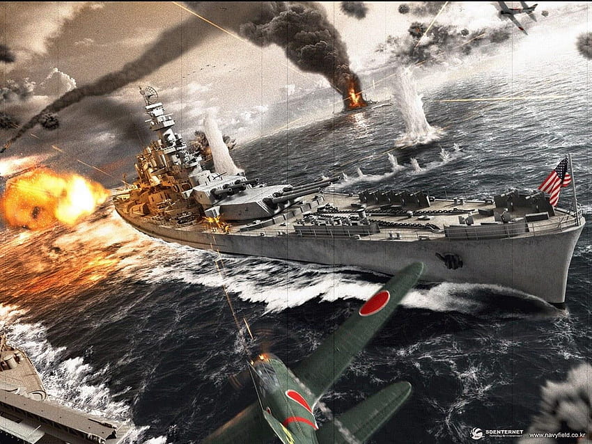 War of Ships digital , warship, artwork, World War II, German WW2 Warships HD wallpaper