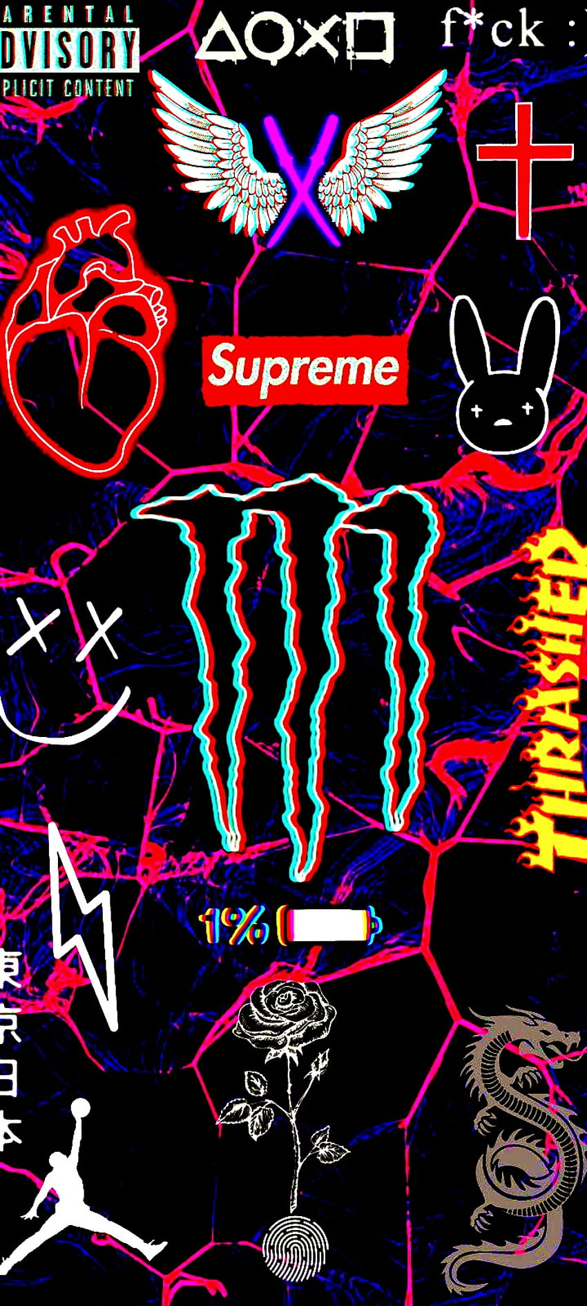Monster Supreme, Black, Energy, Logo, Monster, Monster Energy, Monsters ...