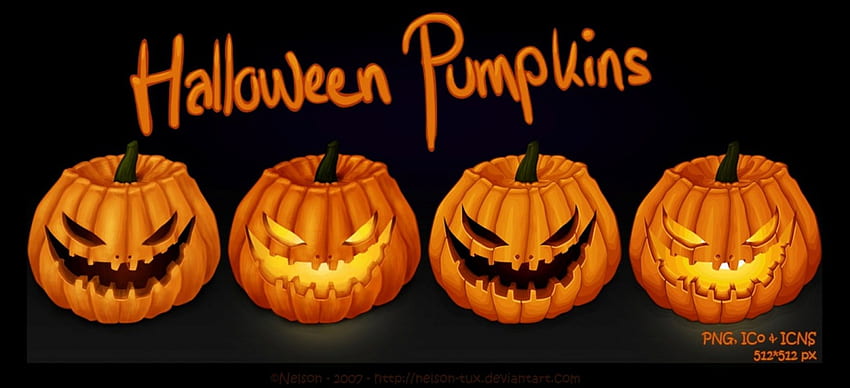 Zucche di Halloween, zucche, halloween, jack o lantern, zucche spaventose, jack o lantern Sfondo HD