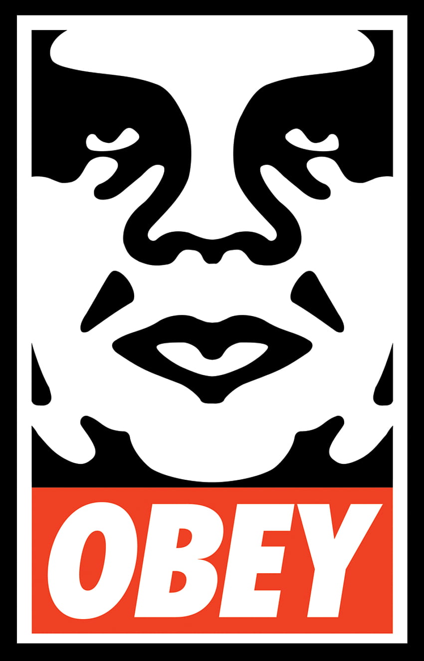 Rostro pictórico: Shepard Fairey, logotipo de OBEY. Obedecer el arte fondo de pantalla del teléfono