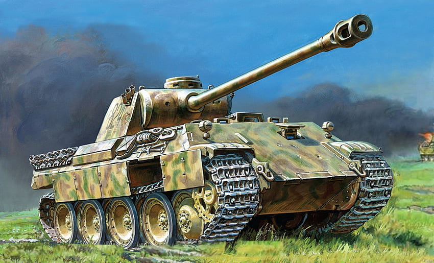 пантера pz.kpfw. v пантера немски среден танк Вермахт боб арт, немски танк от Втората световна война HD тапет