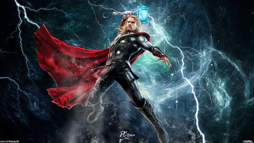 Thor pintura, Thor, Chris Hemsworth, Marvel Comics, historietas fondo de pantalla
