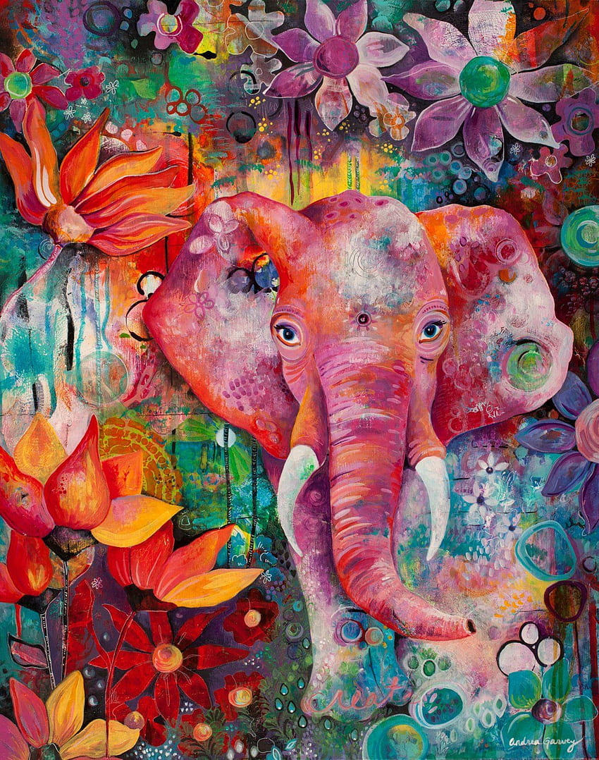 Artistic Elephant - , Artistic Elephant Background on Bat, Elephant Painting HD phone wallpaper