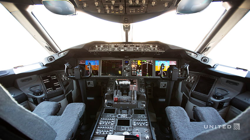 de United Zoom para AvGeeks, cabina de avión fondo de pantalla
