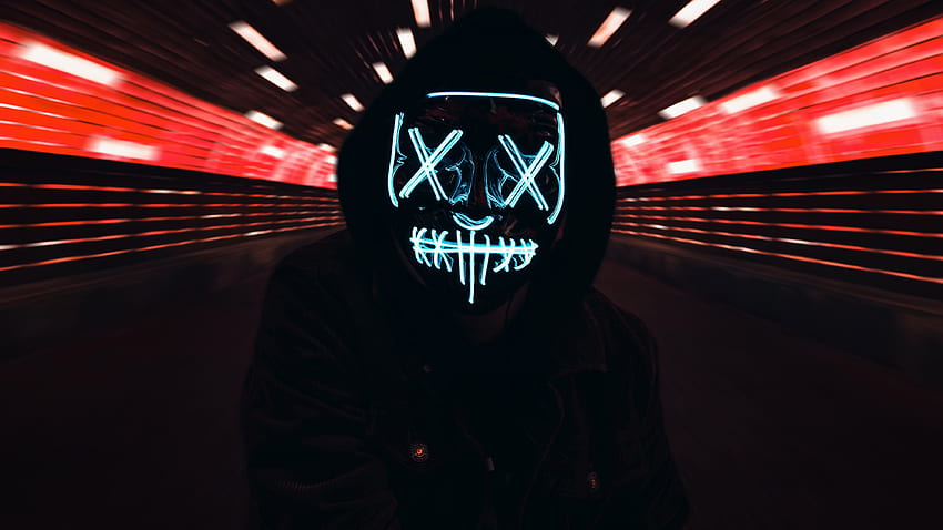 Anonimowa maska ​​LED Tapeta HD