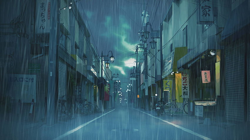 Anime girl walking in rain umbrella iPhone Wallpaper HD - iPhone Wallpapers